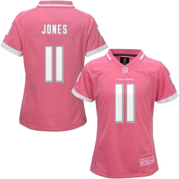 Nike Falcons 11 Julio Jones Pink Bubble Gum Women Game Jersey