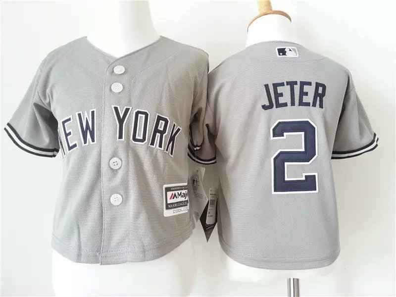 Yankees 2 Derek Jeter Grey Toddler New Cool Base Jersey