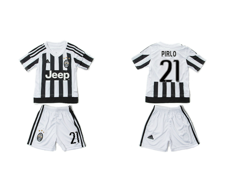 2015-16 Juventus 21 PIRLO Home Youth Jersey