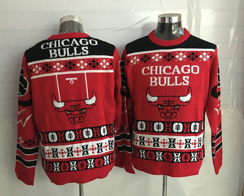 Chicago Bulls Red Crew Neck Men's Ugly Sweater