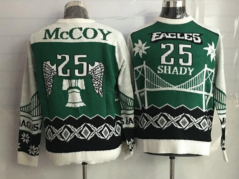 Eagles 25 LeSean McCoy Crew Neck Men's Ugly Sweater
