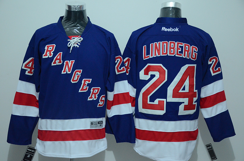 Rangers 24 Oscar Lindberg Blue Reebok Jersey