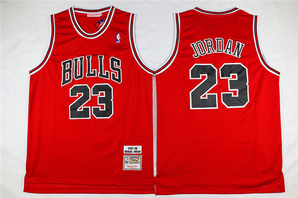 Bulls 23 Michael Jordan Red 1997-98 Season Hardwood Classics Jersey