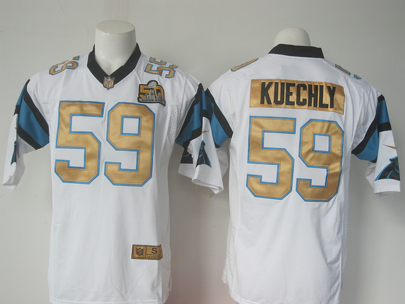 Nike Panthers 59 Luke Kuechly White Super Bowl 50 Generic Limited Jersey