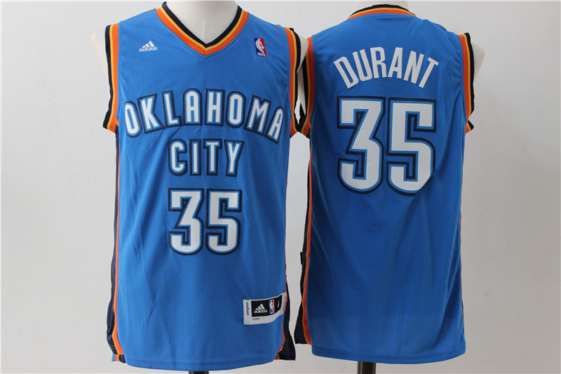 Thunder 35 Kevin Durant Blue Swingman Jersey - Click Image to Close