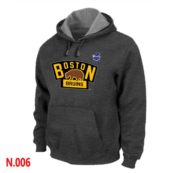 Bruins Dark Grey Team Logo Pullover Hoodie