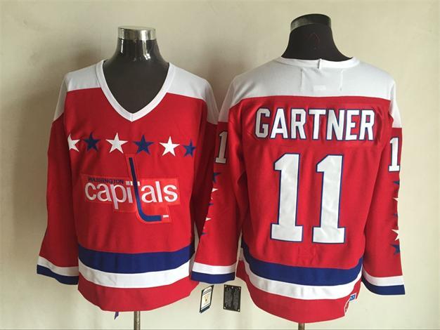 Capitals 11 Mike Gartner Red CCM Jersey - Click Image to Close