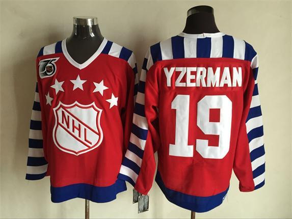 Red Wings 19 Steve Yzerman Red 75th Anniversary CCM Jersey