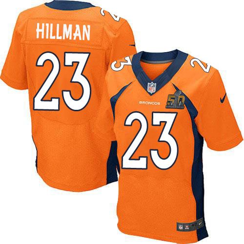 Nike Broncos 23 Ronnie Hillman Orange Super Bowl 50 Elite Jersey
