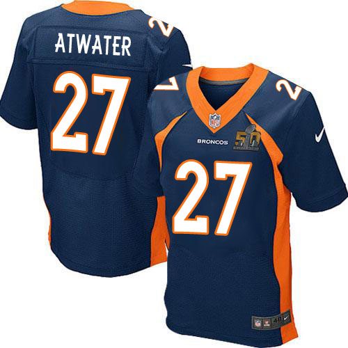 Nike Broncos 27 Steve Atwater Blue Super Bowl 50 Elite Jersey