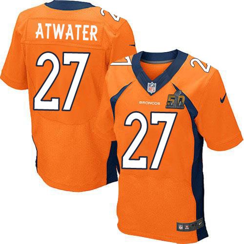 Nike Broncos 27 Steve Atwater Orange Super Bowl 50 Elite Jersey