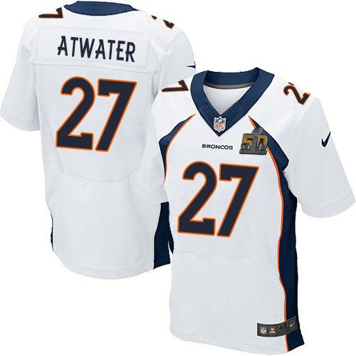 Nike Broncos 27 Steve Atwater White Super Bowl 50 Elite Jersey - Click Image to Close