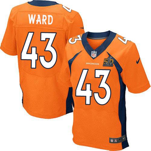 Nike Broncos 43 T.J. Ward Orange Super Bowl 50 Elite Jersey