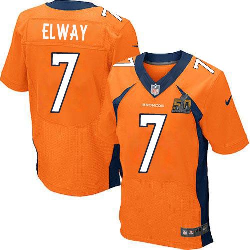 Nike Broncos 7 John Elway Orange Super Bowl 50 Elite Jersey