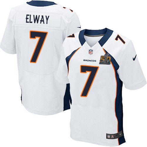 Nike Broncos 7 John Elway White Super Bowl 50 Elite Jersey