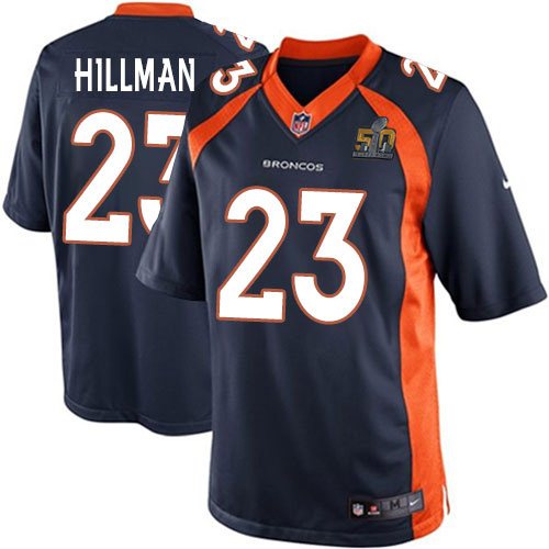 Nike Broncos 23 Ronnie Hillman Blue Youth Super Bowl 50 Game Jersey