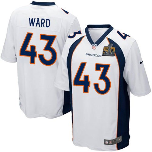 Nike Broncos 43 T.J. Ward White Youth Super Bowl 50 Game Jersey