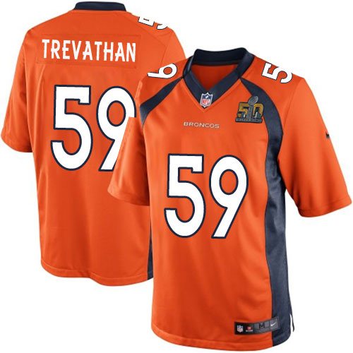 Nike Broncos 59 Danny Trevathan Orange Youth Super Bowl 50 Game Jersey