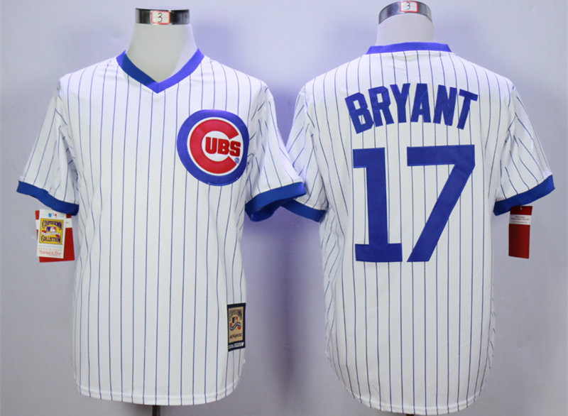 Cubs 17 Kris Bryant White Throwback Jersey