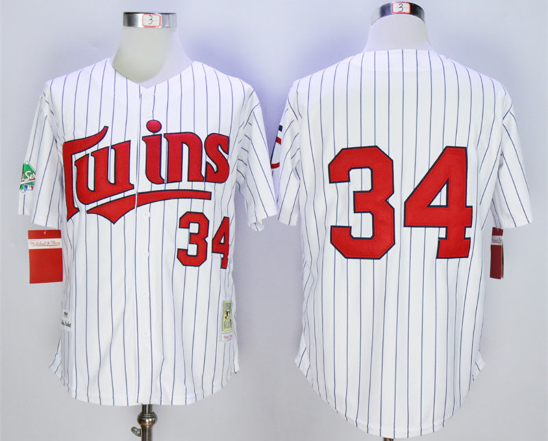 Twins 34 Kirby Puckett White 1991 Throwback Jersey