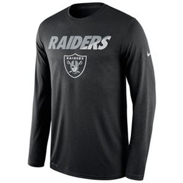Nike Raiders Black Team Logo Men's Long Sleeve T Shirt