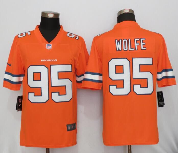 Nike Broncos 95 Derek Wolfe Orange Color Rush Limited Jersey