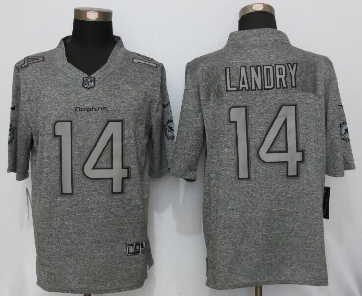 Nike Dolphins 14 Jarvis Landry Gray Gridiron Gray Limited Jersey