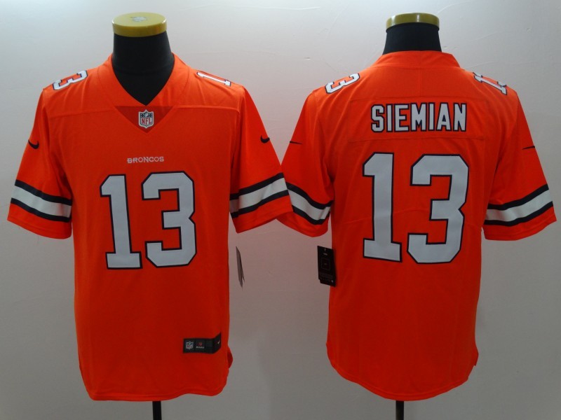 Nike Broncos 13 Trevor Siemian Orange Youth Color Rush Limited Jersey
