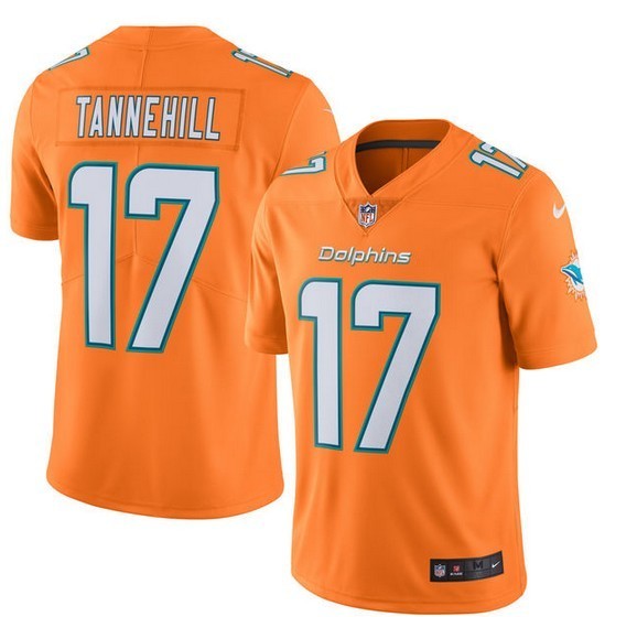 Nike Dolphins 17 Ryan Tannehill Orange Youth Color Rush Limited Jersey