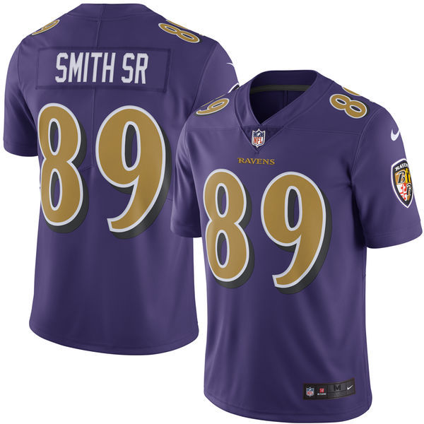 Nike Ravens 89 Steve Smith Sr. Purple Youth Color Rush Limited Jersey