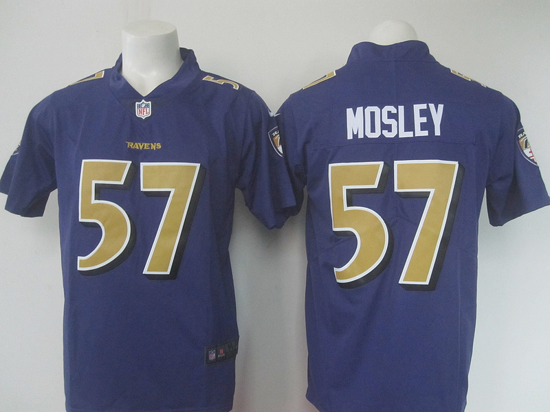 Nike Ravens 57 C.J. Mosley Purple Youth Color Rush Limited Jersey