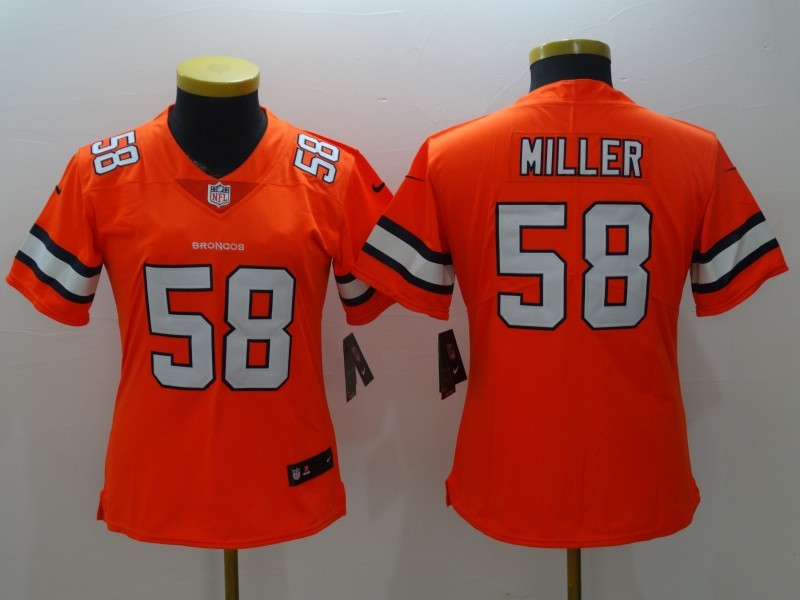 Nike Broncos 58 Von Miller Orange Women Color Rush Limited Jersey Nike Broncos 58 Von Miller Orange Women Color Rush Limited Jersey