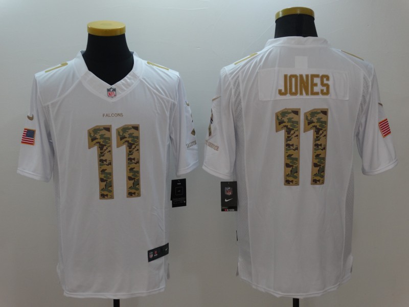Nike Falcons 11 Julio Jones White Salute to Service Limited Jersey - Click Image to Close