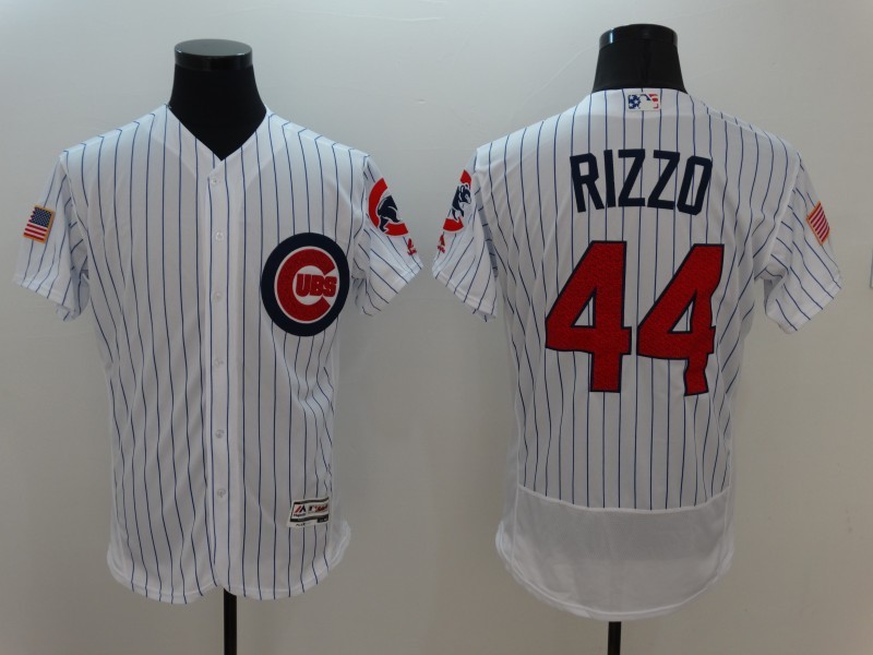 Cubs 44 Anthony Rizzo White Fashion Stars & Stripes Flexbase Jersey