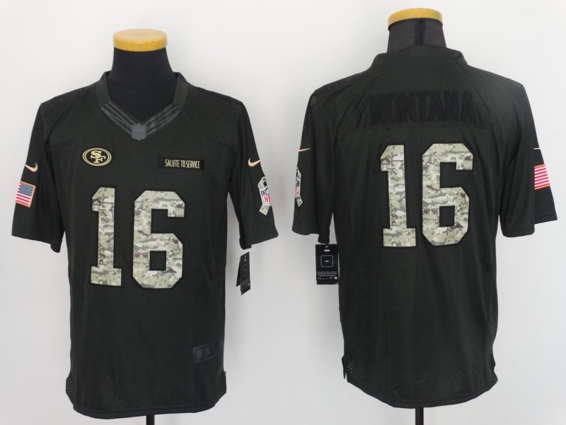 Nike 49ers 16 Joe Montana Anthracite Salute to Service Limited Jersey Nike 49ers 16 Joe Montana Anthracite Salute to Service Limited Jersey