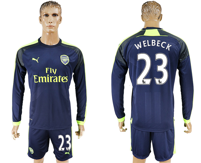 2016-17 Arsenal 23 WELBECK Third Away Long Sleeve Soccer Jersey