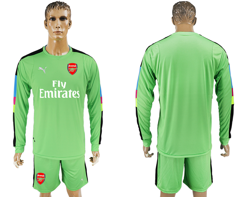 2016-17 Arsenal Green Goalkeeper Long Sleeve Soccer Jersey