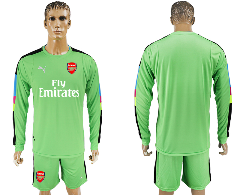 2016-17 Arsenal Green Goalkeeper Long Sleeve Soccer Jersey 2016-17 Arsenal Green Goalkeeper Long Sleeve Soccer Jersey