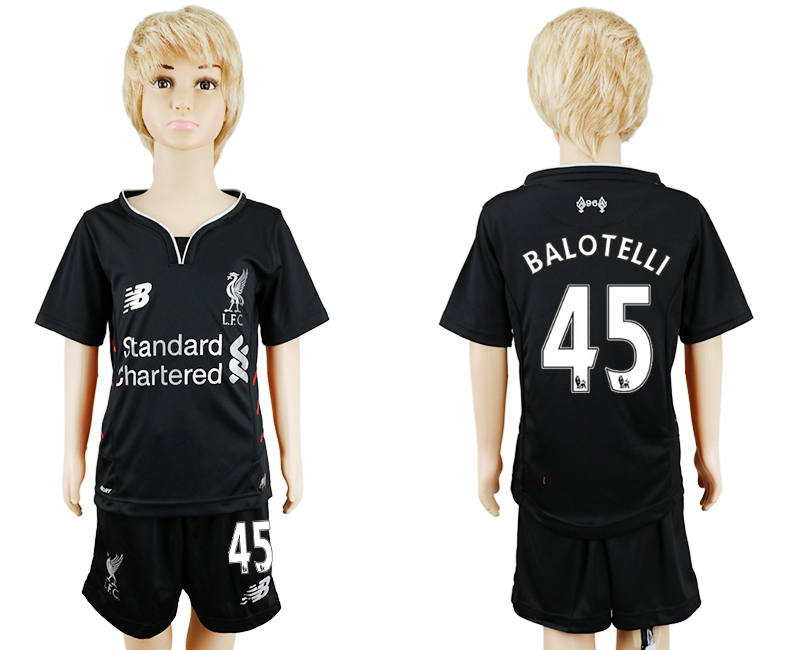 2016-17 Liverpool 45 BALOTELLI Away Youth Soccer Jersey