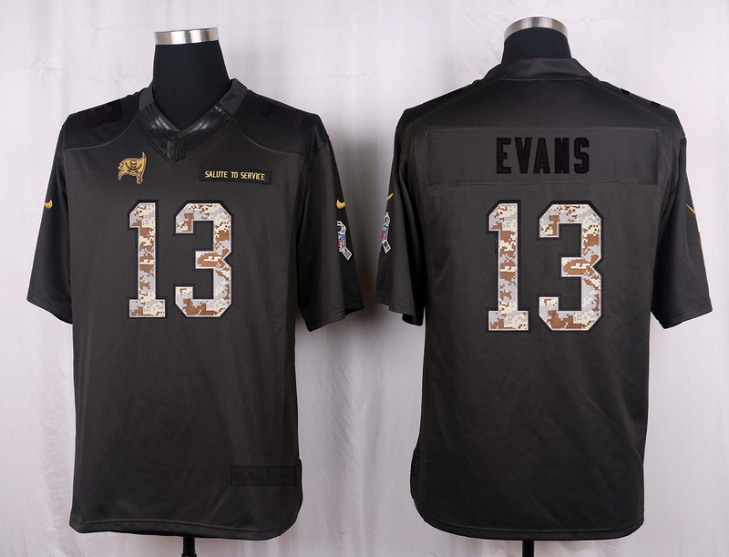 Nike Buccaneers 13 Mike Evans Anthracite Salute to Service Limited Jersey