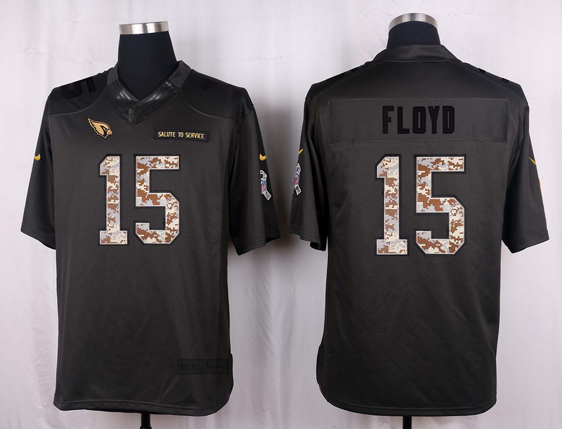 Nike Cardinals 15 Michael Floyd Anthracite Salute to Service Limited Jersey