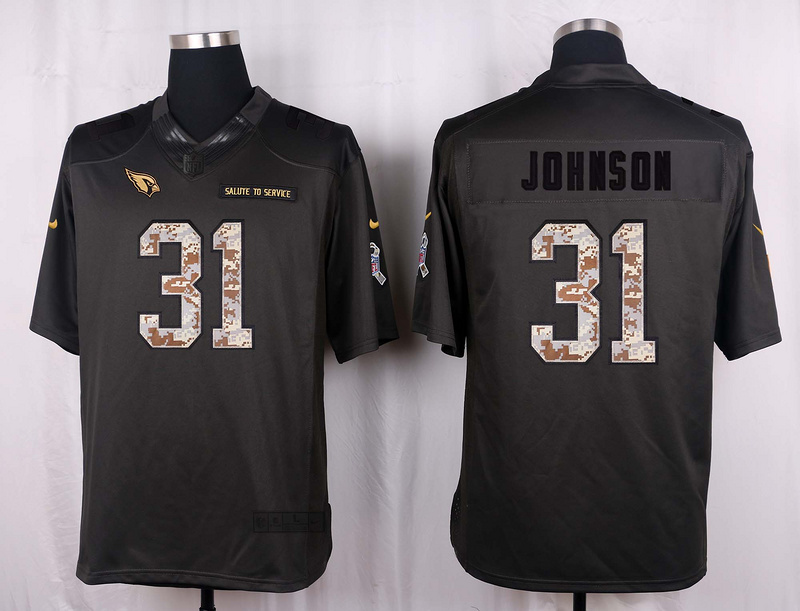 Nike Cardinals 31 David Johnson Anthracite Salute to Service Limited Jersey