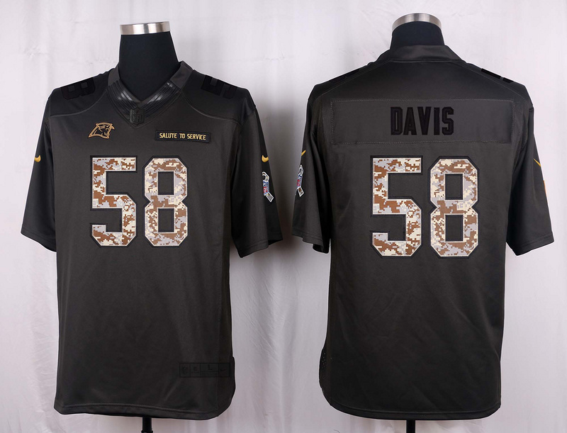 Nike Panthers 58 Thomas Davis Sr Anthracite Salute to Service Limited Jersey