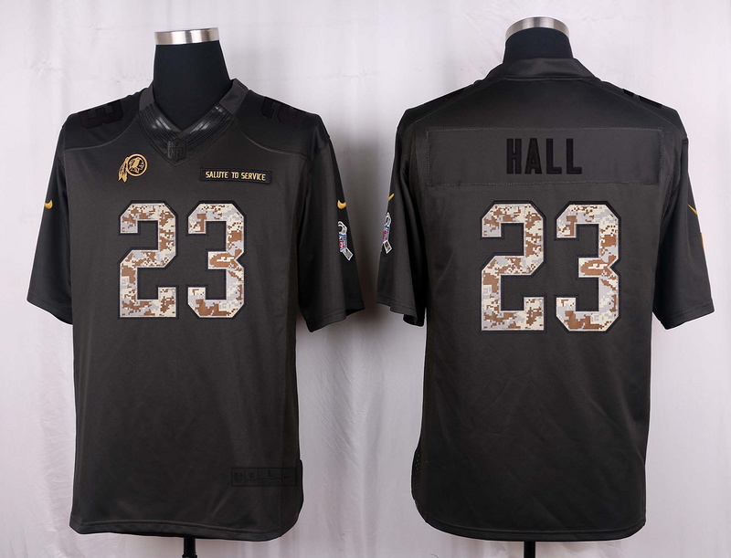 Nike Redskins 23 DeAngelo Hall Anthracite Salute to Service Limited Jersey