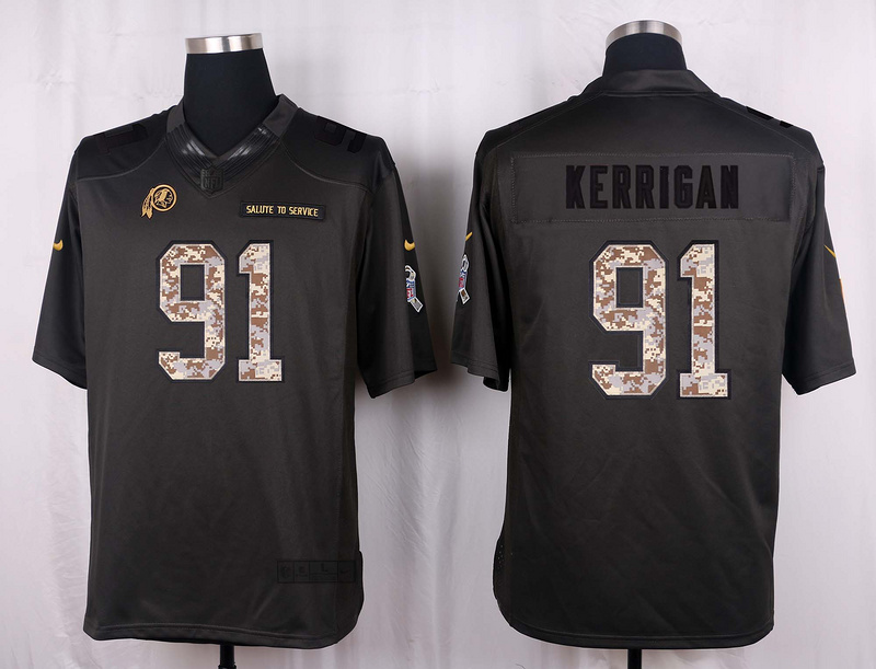 Nike Redskins 91 Ryan Kerrigan Anthracite Salute to Service Limited Jersey