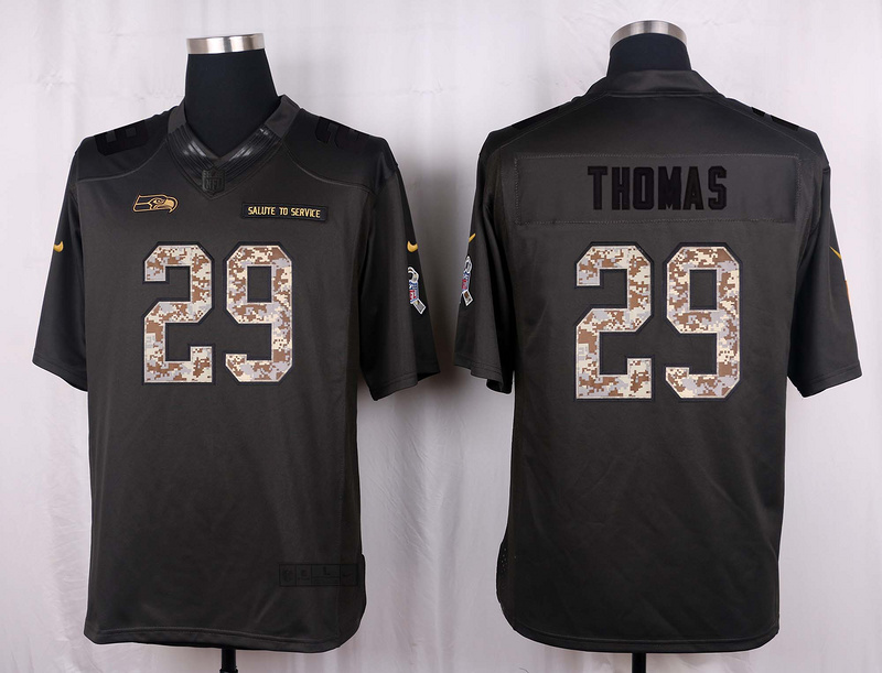 Nike Seahawks 29 Earl Thomas III Anthracite Salute to Service Limited Jersey