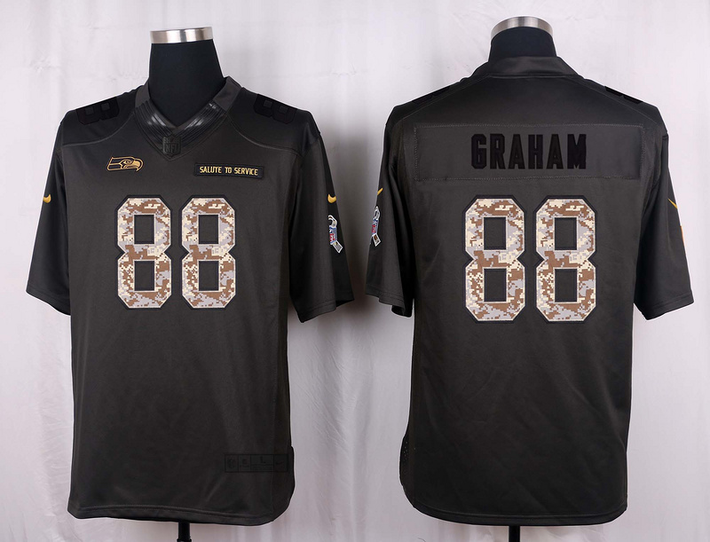Nike Seahawks 88 Jimmy Graham Anthracite Salute to Service Limited Jersey