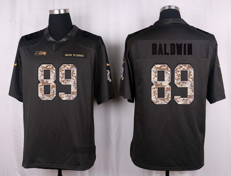 Nike Seahawks 89 Doug Baldwin Anthracite Salute to Service Limited Jersey