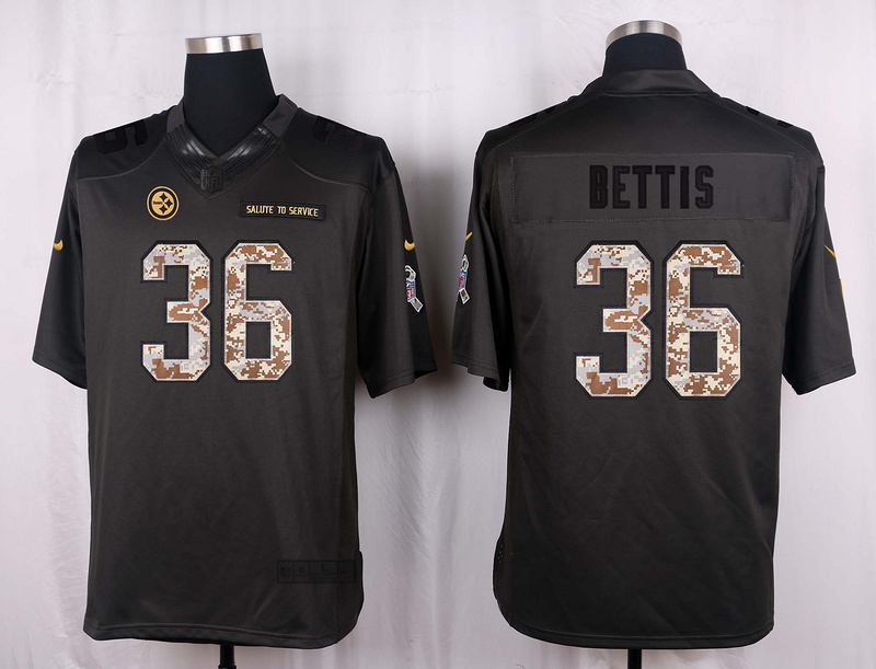 Nike Steelers 36 Jerome Bettis Anthracite Salute to Service Limited Jersey