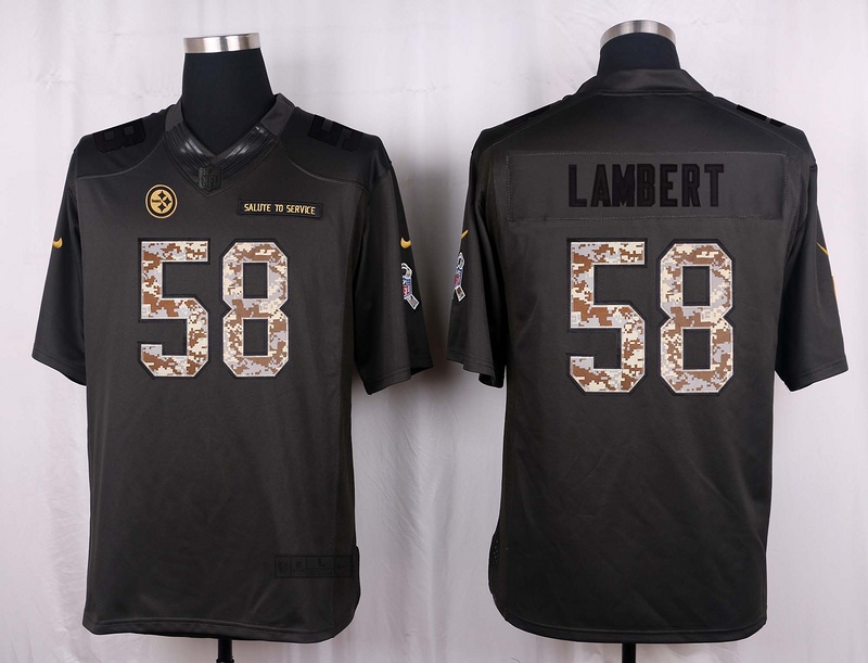 Nike Steelers 58 Jack Lambert Anthracite Salute to Service Limited Jersey